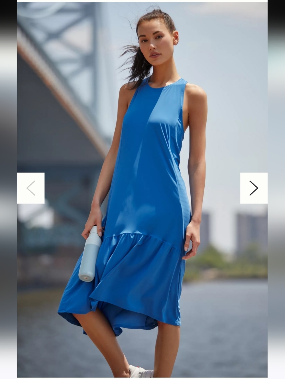 Sweaty Betty Explorer Racerback Midi Dress Blue Athleisure Size Large